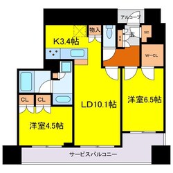 ザ・ファインタワー大阪肥後橋の物件間取画像